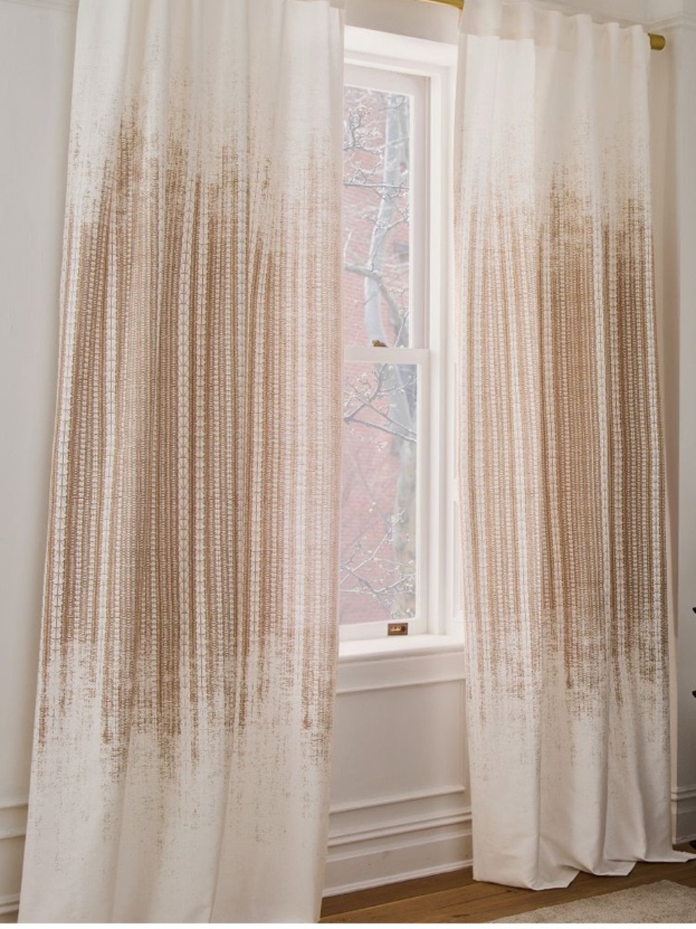 West Elm Ombre Metallic Sheer Curtain Panels (2) in Gold Dust
